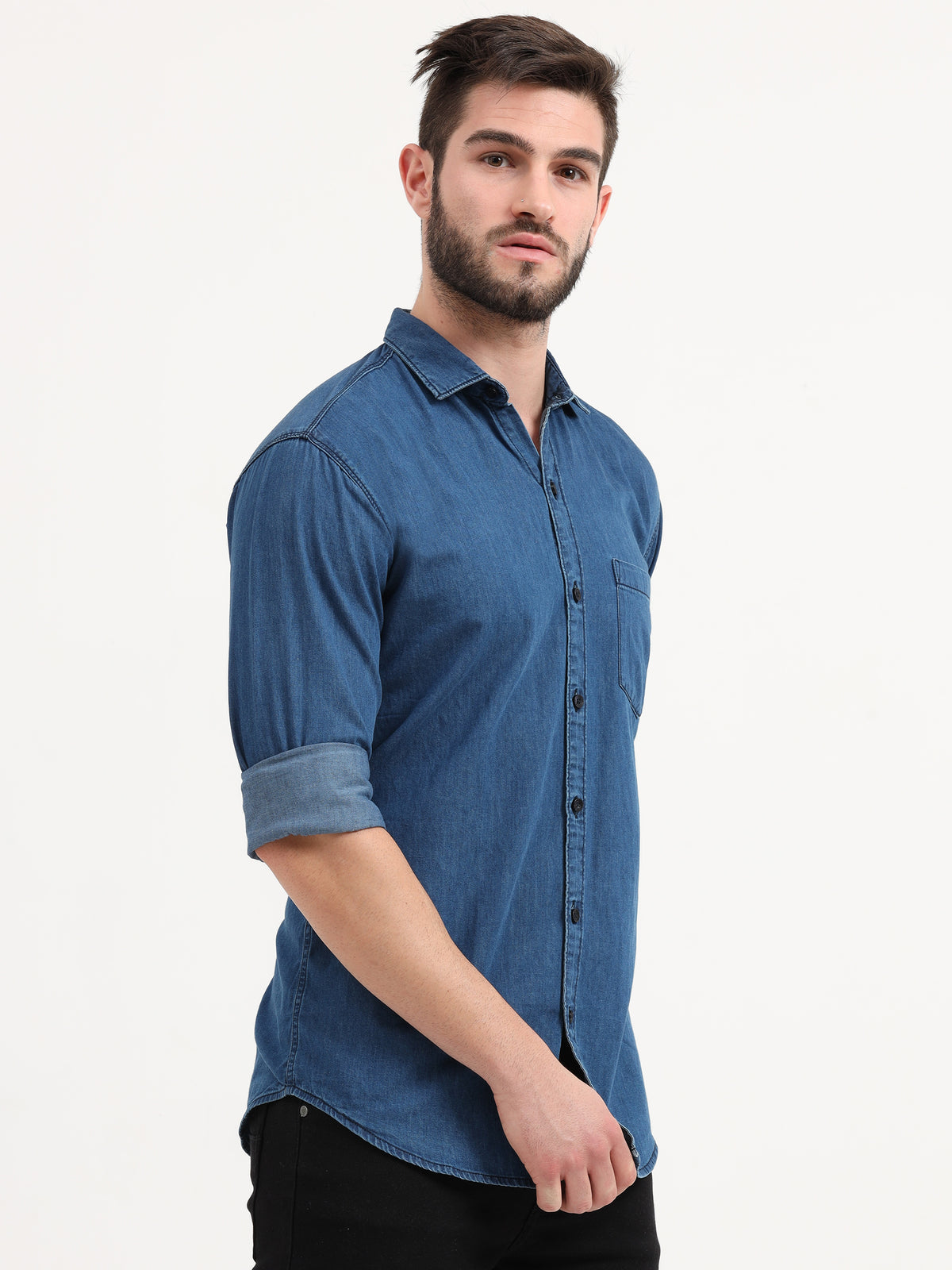 Mens Casual Denim Shirt