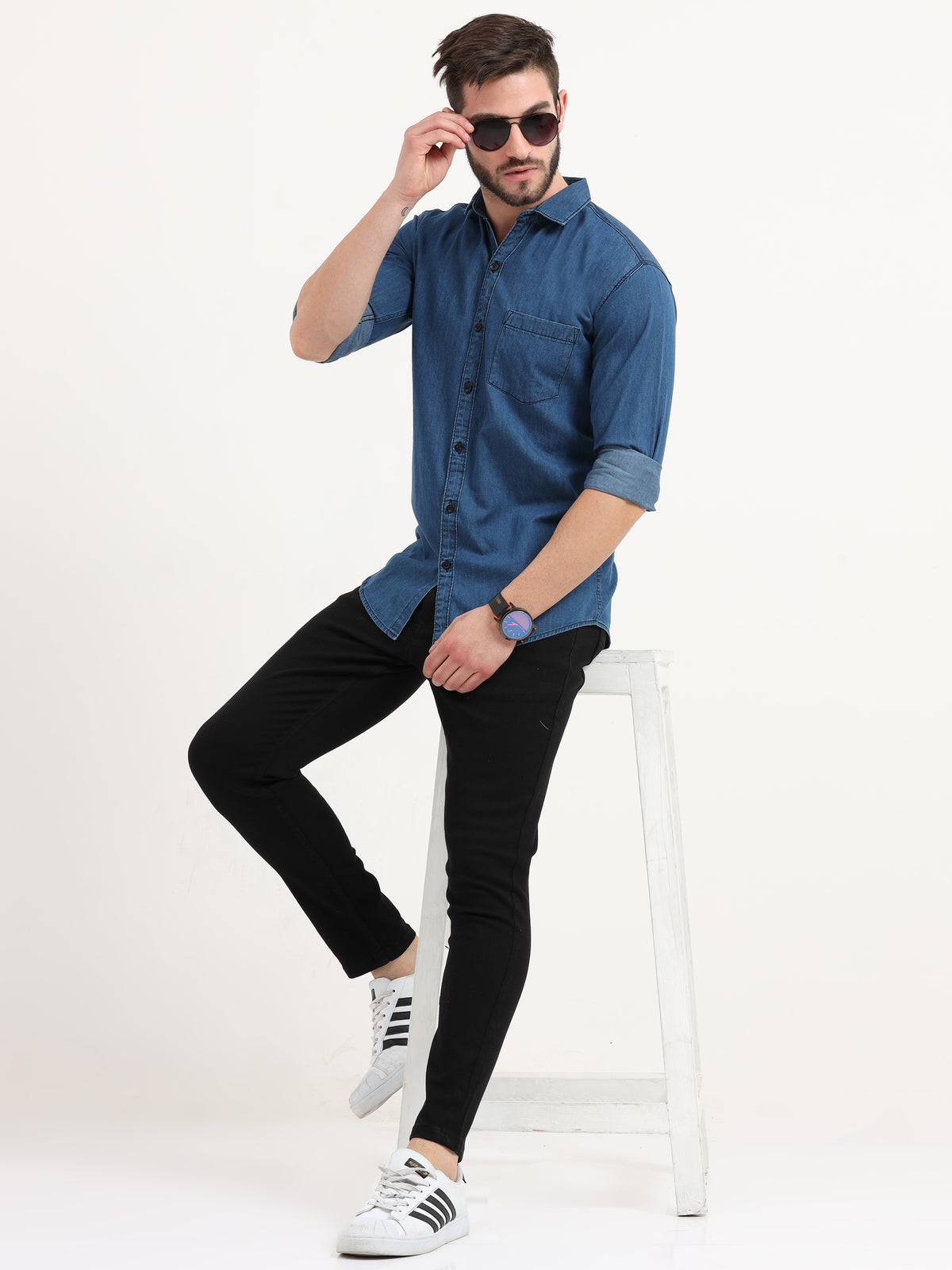 Mens Casual Denim Shirt