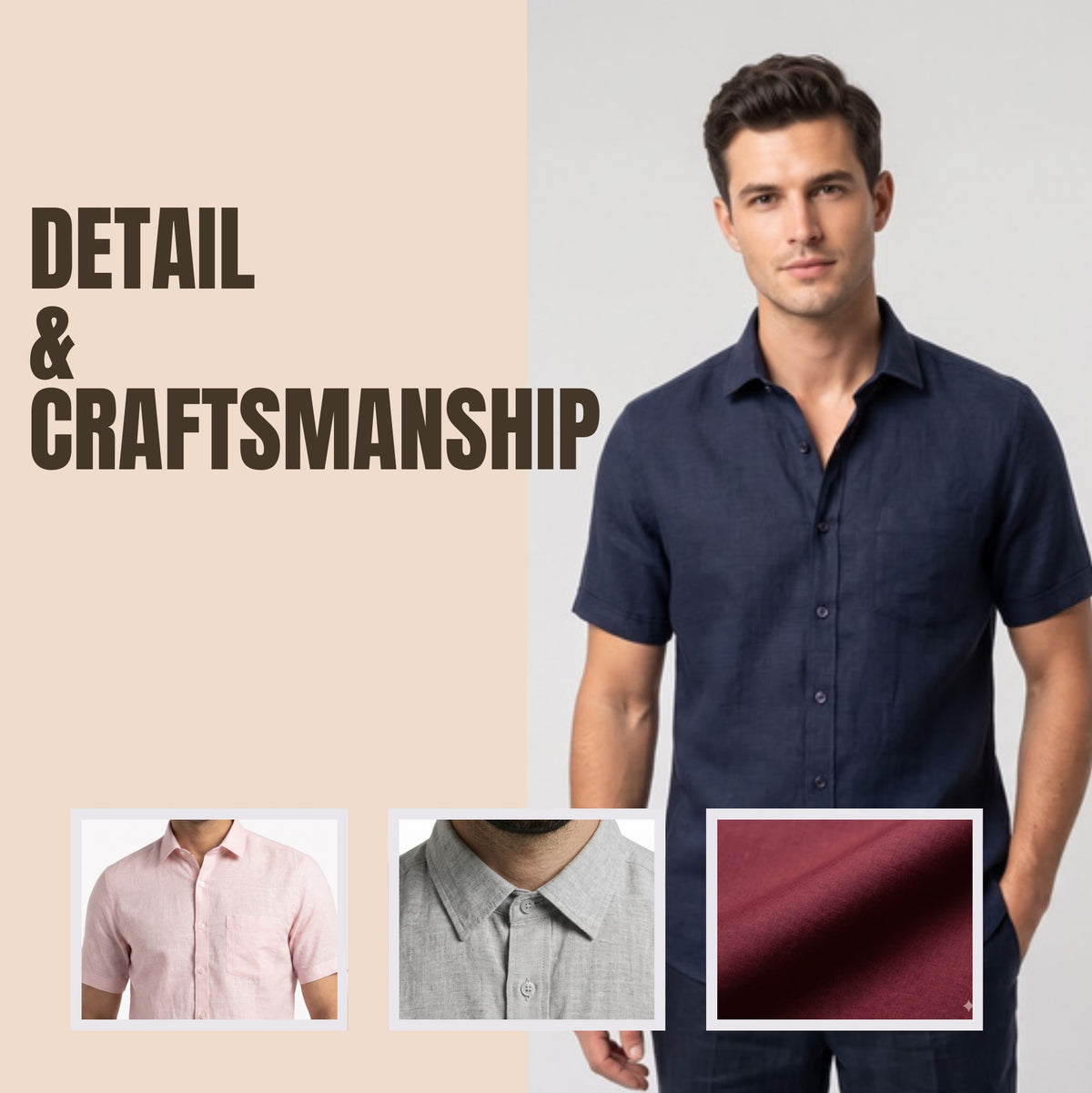 MILLIONCOLORS Men's Slim Fit Double Pocket Denim Casual Shirt